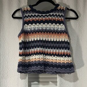 Universal Thread Striped Knit Cropped Tank Top Cottagecore